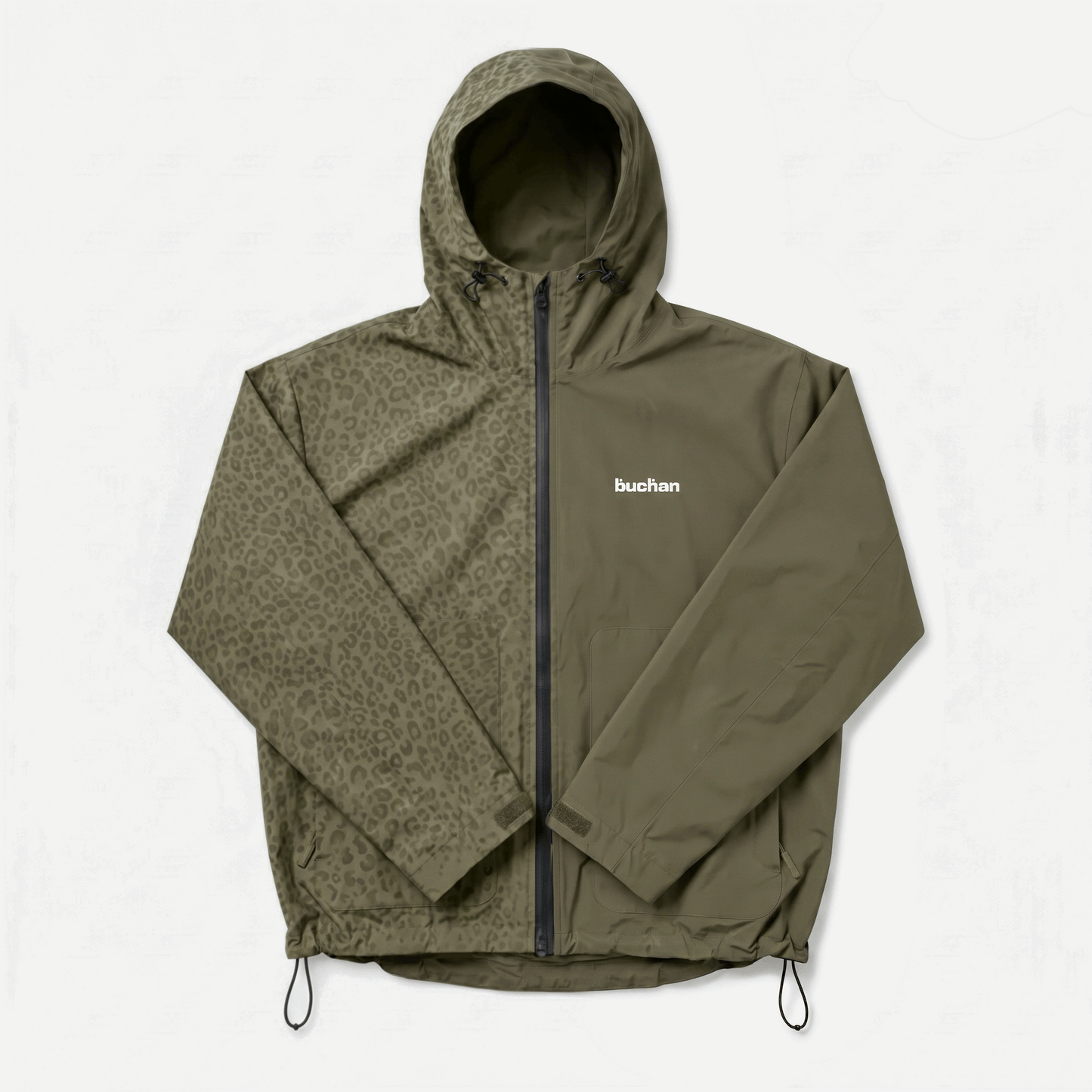 Water Reactive Cheetah Rain Jacket - Green