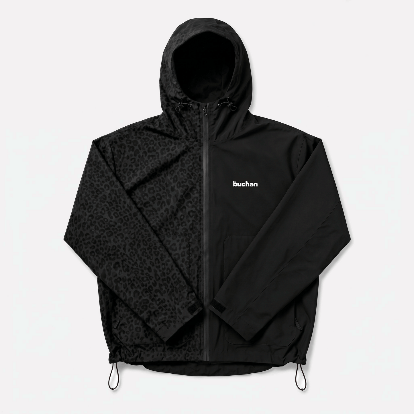 Water Reactive Cheetah Rain Jacket - Black