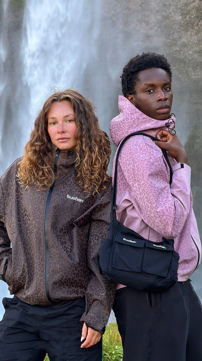 Water Reactive Cheetah Rain Jacket - Brown