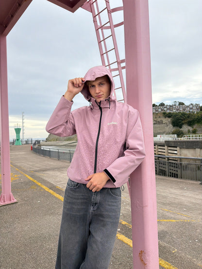 Water Reactive Cheetah Rain Jacket - Pink