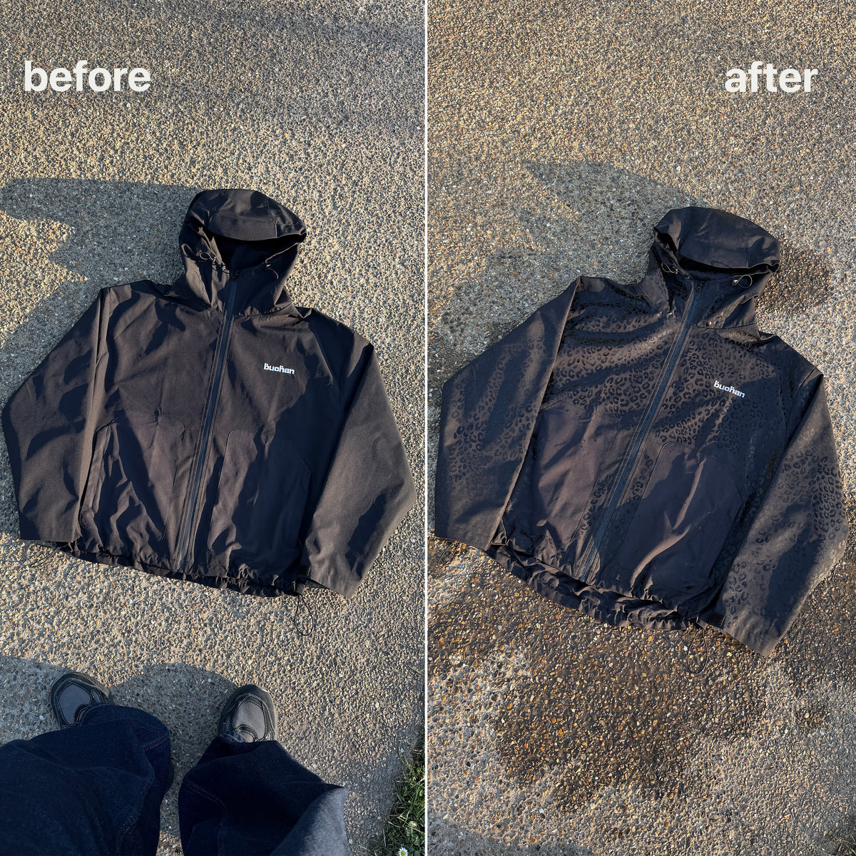 Water Reactive Cheetah Rain Jacket - Brown