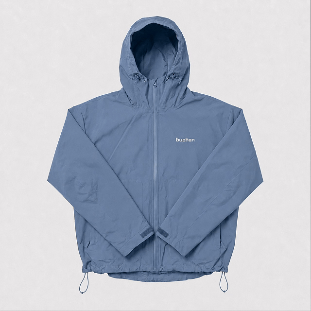 Wasserreaktive Geparden-Regenjacke – Blau