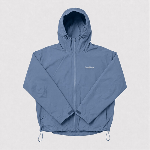 Wasserreaktive Geparden-Regenjacke – Blau