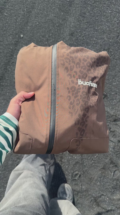 Water Reactive Cheetah Rain Jacket - Brown